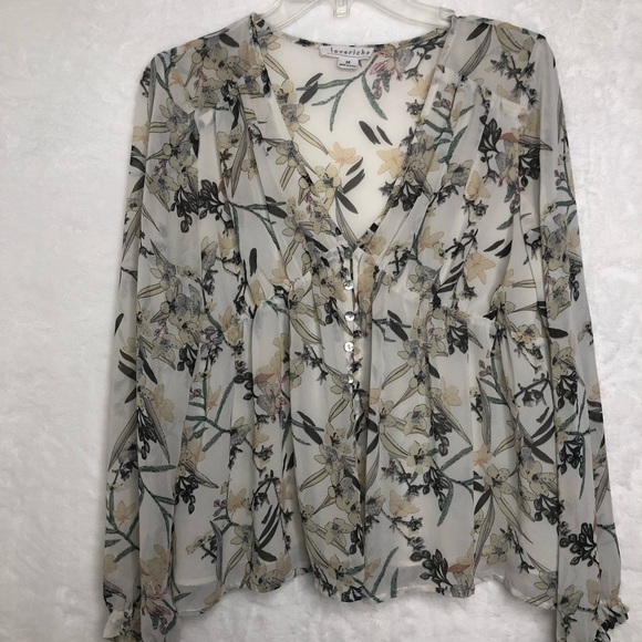 Loveriche Sheer Floral Women’s Top, Size M - Picture 1 of 6